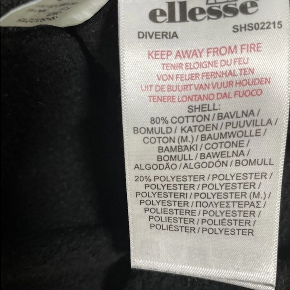 ELLESSE Sweatshirt Men's Small Pullover Crew Neck Long Sleeve Black Logo - Picture 6 of 7